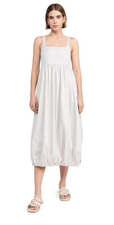 Tibi Eco Poplin Square Neck Sculpted Dress Stone