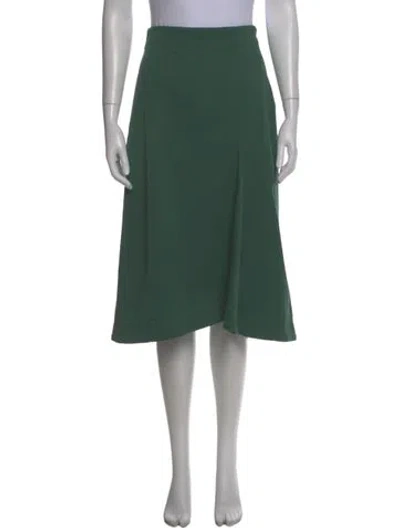 Pre-owned Tibi Embroidered Accent Knee-length Skirt In Green