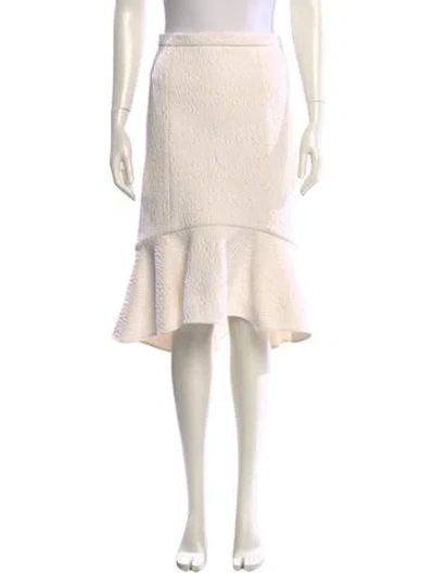 Pre-owned Tibi Embroidered Accent Knee-length Skirt In Neutral