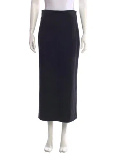 Pre-owned Tibi Embroidered Accent Midi Length Skirt In Black