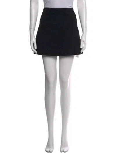 Pre-owned Tibi Embroidered Accent Mini Skirt In Black