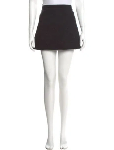 Pre-owned Tibi Embroidered Accent Mini Skirt In Black