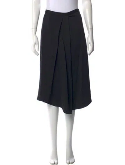 Pre-owned Tibi Eyelet Midi Length Skirt In Black