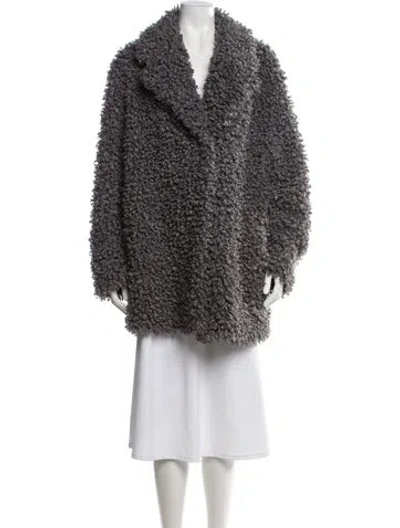 Pre-owned Tibi Faux Fur Coat In Gray