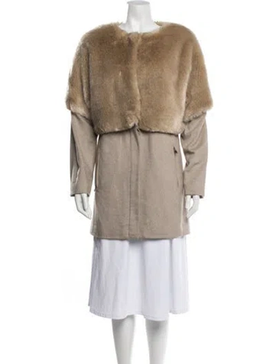 Pre-owned Tibi Faux Fur Coat In Neutrals