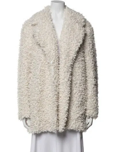 Pre-owned Tibi Faux Fur Coat In White