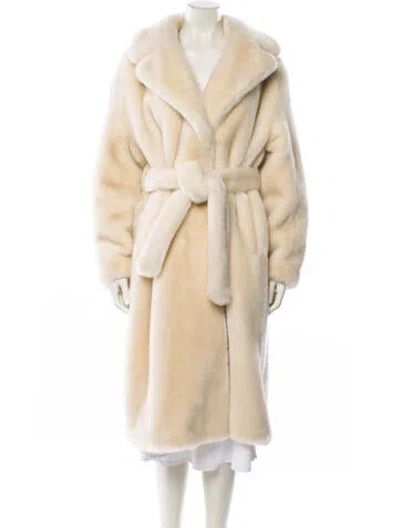 Pre-owned Tibi Faux Fur Faux Fur Coat In Neutral