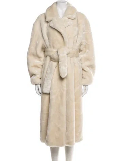 Pre-owned Tibi Faux Fur Faux Fur Coat In Neutral