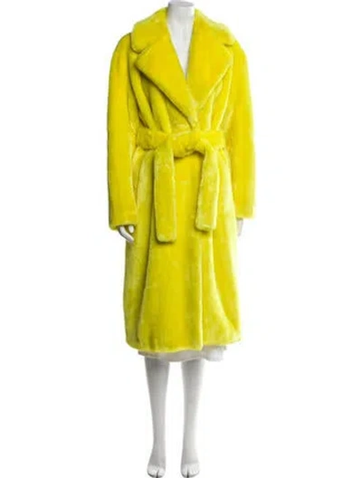 Pre-owned Tibi Faux Fur Faux Fur Coat In Yellow
