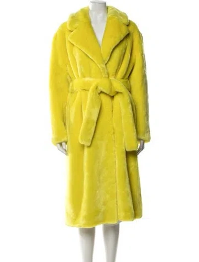 Pre-owned Tibi Faux Fur Faux Fur Coat In Yellow