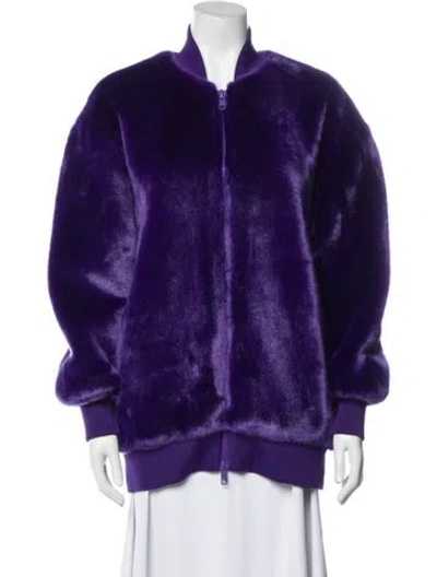 Pre-owned Tibi Faux Fur Faux Fur Jacket In Purple