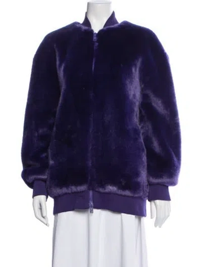 Pre-owned Tibi Faux Fur Faux Fur Jacket In Purple