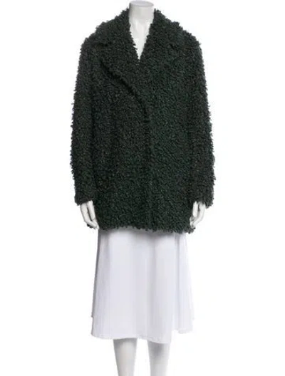 Pre-owned Tibi Faux Fur Jacket In Green