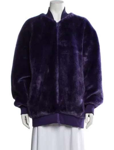 Pre-owned Tibi Faux Fur Jacket In Purple