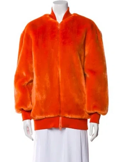 Pre-owned Tibi Faux Fur Jacket W/ Tags In Orange