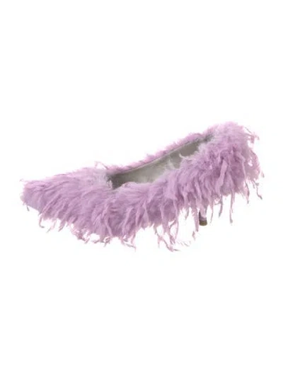 Pre-owned Tibi Faux Fur Mules W/ Tags In Purple