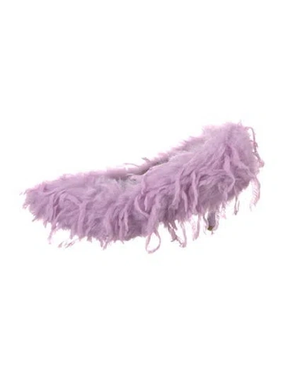 Pre-owned Tibi Faux Fur Mules W/ Tags In Purple