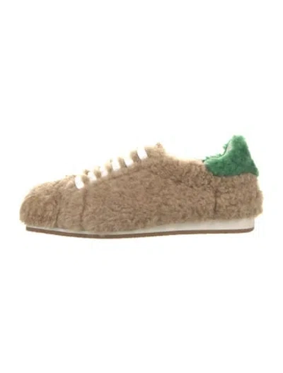 Pre-owned Tibi Faux Fur Sneakers In Neutrals