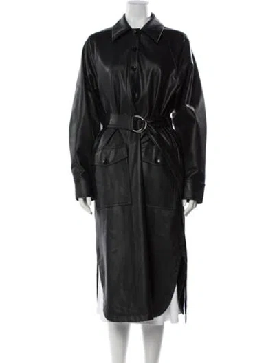 Pre-owned Tibi Faux Leather Dress In Black