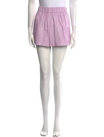 Pre-owned Tibi Faux Leather Mini Shorts In Purple