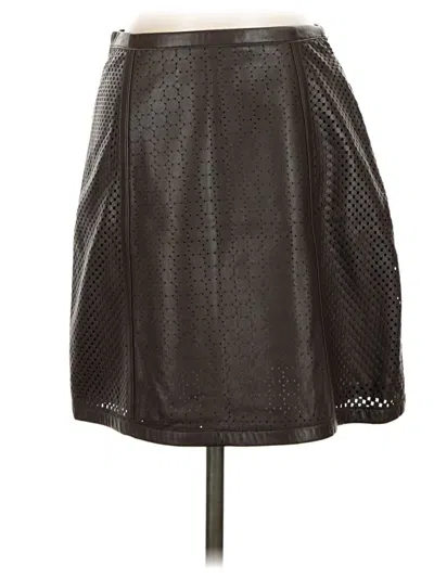 Pre-owned Tibi Faux Leather Skirt In Brown