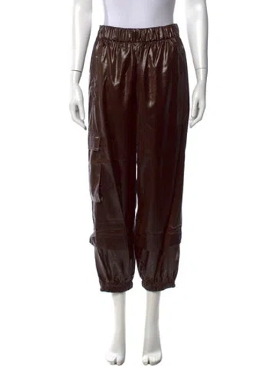 Pre-owned Tibi Faux Leather Wide Leg Pants W/ Tags In Brown