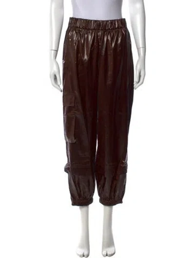 Pre-owned Tibi Faux Leather Wide Leg Pants W/ Tags In Brown