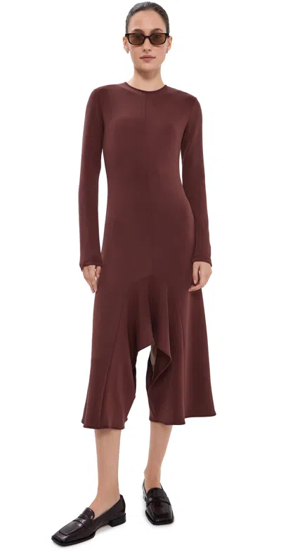 Tibi Feather Weight Neoprene Drape Dress Bordeaux