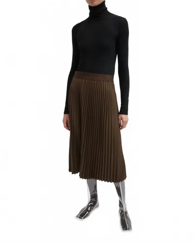 Tibi Featherweight Ribbed Turtleneck Top In Black