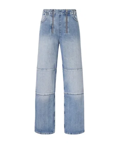 Tibi Fischer Mid-rise Wide-leg Jeans In Blue