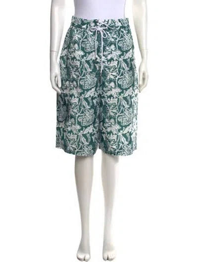 Pre-owned Tibi Floral Print Knee-length Shorts W/ Tags In Green