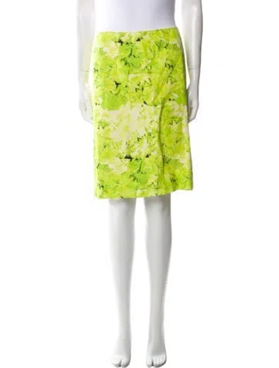 Pre-owned Tibi Floral Print Knee-length Skirt In Green