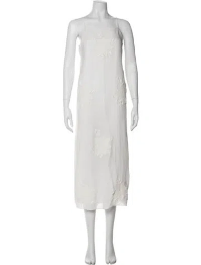 Pre-owned Tibi Floral Print Long Dress In Neutral