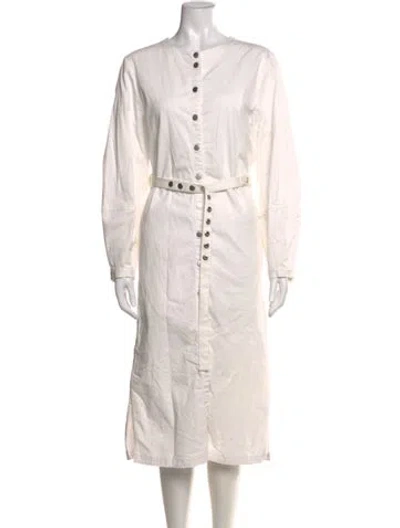 Pre-owned Tibi Floral Print Midi Length Dress In White