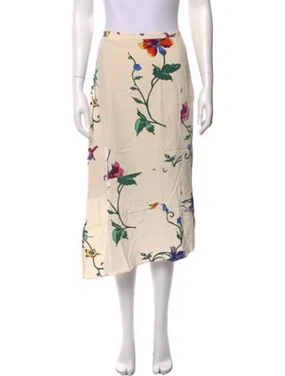 Pre-owned Tibi Floral Print Midi Length Skirt In Neutral