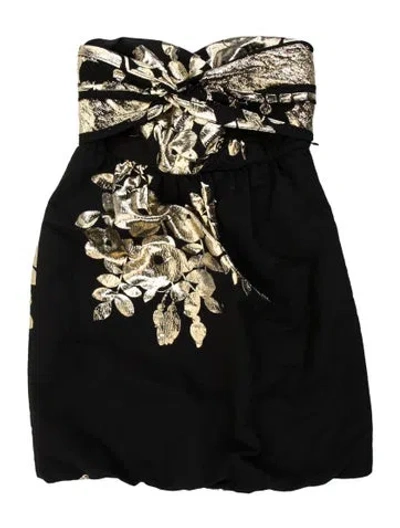 Pre-owned Tibi Floral Print Mini Dress In Black