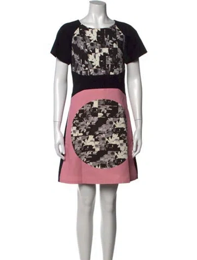 Pre-owned Tibi Floral Print Mini Dress In Black/pink