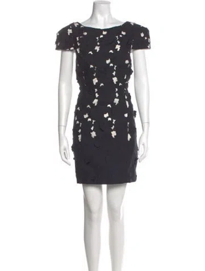 Pre-owned Tibi Floral Print Mini Dress In Gray