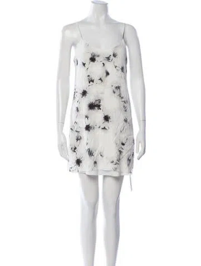 Pre-owned Tibi Floral Print Mini Dress In Neutrals