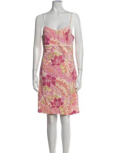 Pre-owned Tibi Floral Print Mini Dress In Pink