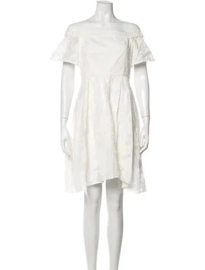 Pre-owned Tibi Floral Print Mini Dress In White