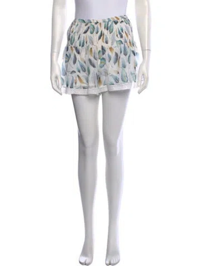 Pre-owned Tibi Floral Print Mini Shorts In Blue