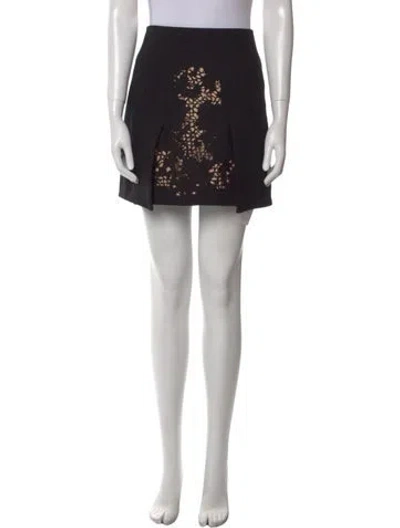 Pre-owned Tibi Floral Print Mini Skirt In Black
