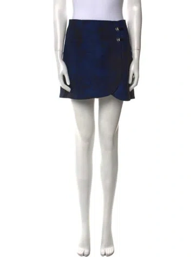 Pre-owned Tibi Floral Print Mini Skirt In Blue