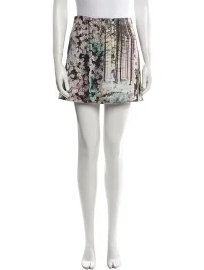Pre-owned Tibi Floral Print Mini Skirt In Neutral