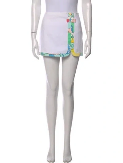 Pre-owned Tibi Floral Print Mini Skirt In White