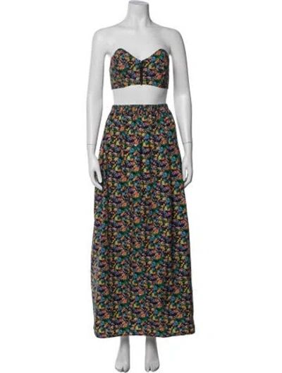 Pre-owned Tibi Floral Print Skirt Set In Multicolor