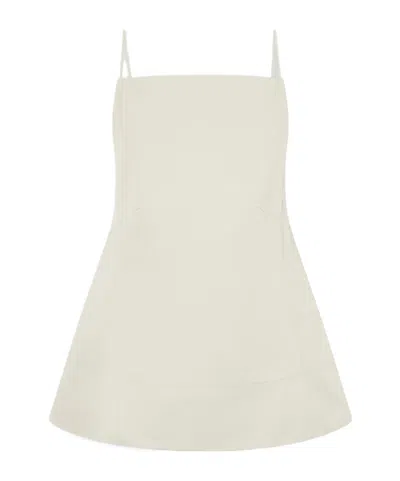 Tibi Open-back Cotton-poplin Tank In White