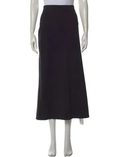 Pre-owned Tibi Fringe Trim Accent Long Skirt In Black