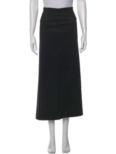 Pre-owned Tibi Fringe Trim Accent Long Skirt In Black